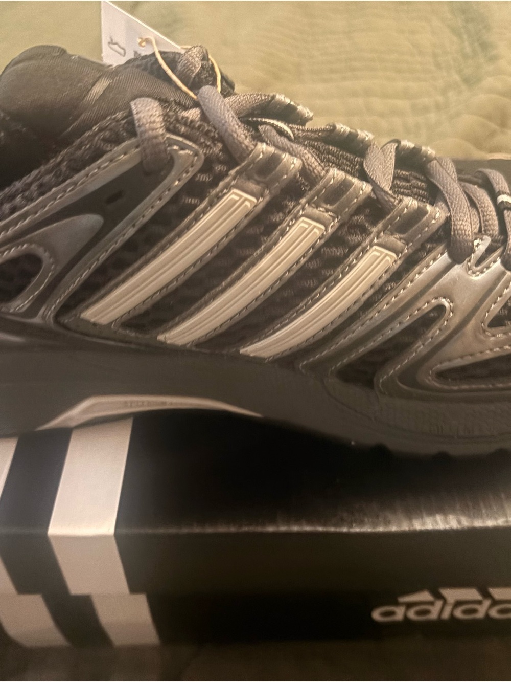 Adidas Adistars Grey and Black Athletic Running Shoe Size 7.5 Women (6.5Youth)
